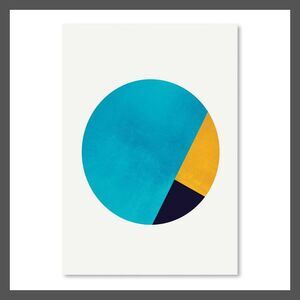 Americanflat - Turquoise And Gold Moon by Digital  Turquoise And Gold